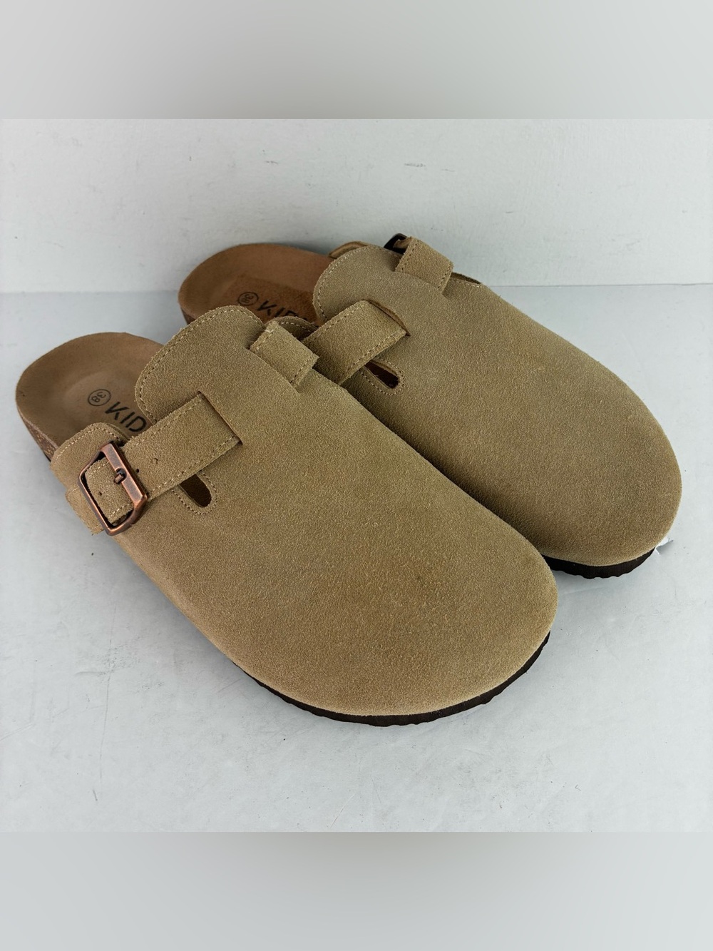 Kidmi Beige Suede Clogs
